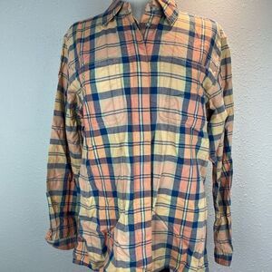 EUC Liz Claiborne Womens Long Sleeve Plaid Button Down Top Size M